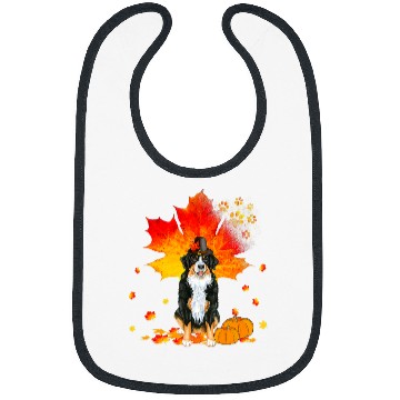 Discover Bernese Mountain Dog Lover Autumn Leaf Fall Leaves Pumpkin Bibs
