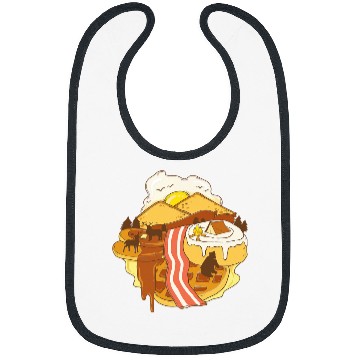 Discover Food Landscape Bacon Egg Waffle Bibs