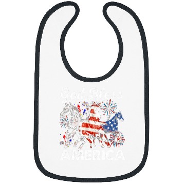 Discover Christian Independence Day God Bless America Patriotic Horse Lover Christ Bibs