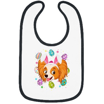 Discover Dog Papillon Easter Egg Lover Bunny Ear Papillon Dog Face Easter Sunday Bibs