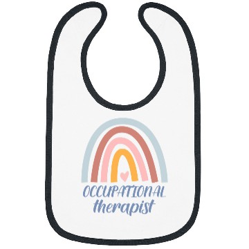 Discover Occupational Therapy Worker OT Boho Rainbow Retro 1 Bibs