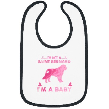 Discover Dog Saint Bernard Mom Baby Funny Cute Dog Owner Lover Christmas Bibs