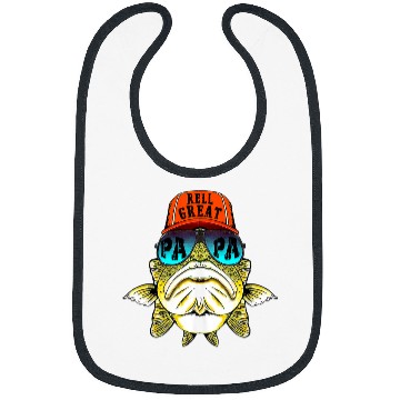 Discover Fishing Reel Great Papa Fishing Dad Gifts Fathers Day Fisherman Fish Fisher Bibs