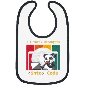 Discover Funny Bear web software developer doughnuts donuts lover panda coding Cute Bears Bibs