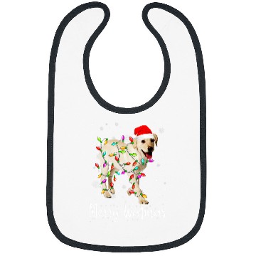 Discover Labrador Lab Dog Light Merry Christmas Woofmas Dog Bibs