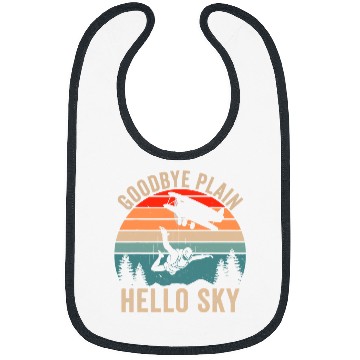 Discover Skydiving Gift Goodbye Plain Hello Sky Funny Skydiving Parachuting Jumping Bibs