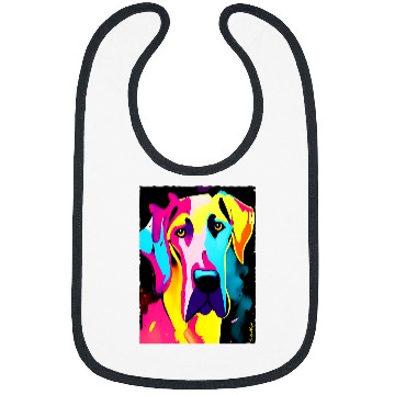 Discover Dog Great Dane Pop Art Graphic Gradient Bibs