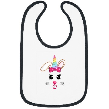 Discover Funny Easter Bunny Unicorns Rabbit Girl Bibs