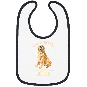 Discover Goldie Life Is Better With A Golden Retriever Funny Puppy Lover 210 Golden Retriever Dog Bibs