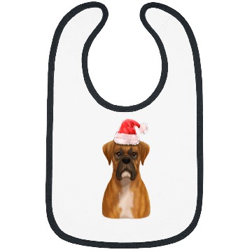 Discover Boxer Dog Santa Claus Christmas Holiday Portrait XMas Bibs