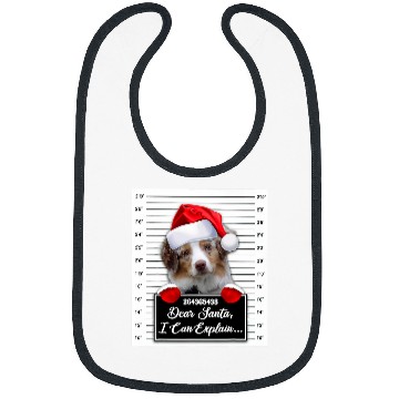 Discover Dear Santa I Can Explain Funny Christmas Australian Shepherd Bibs