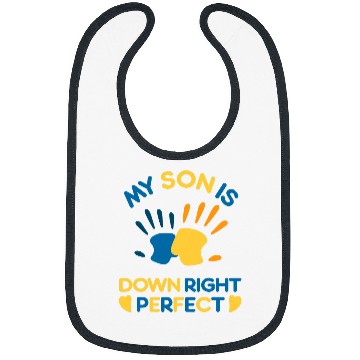 Discover Down Syndromes Awareness 21 My Son Is Down Right Perfect Bibs