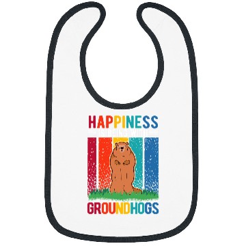 Discover Groundhog Happiness Marmot Woodchuck Bibs