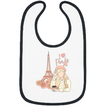 Discover I Love Paris Eiffel Tower Traveler Girl Bibs