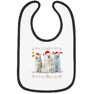Discover Dog Samoyed xmass Lighting Matching Ugly Samoyed Dog Christmas 73 Bibs