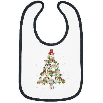 Discover Shih Tzu Christmas Tree xmass Gift Bibs