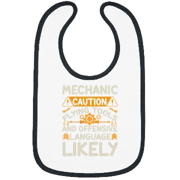 Discover Mechanic Caution Flying Tools Mechanic Engineer Bibs