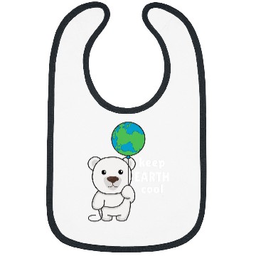 Discover Funny Bear Polar Bear With Earth Climate Protection keeps earth cool Cute Bears Bibs