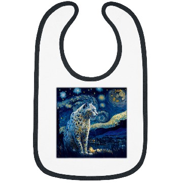 Discover Leopard Gift Surrealism Starry Night Snow Leopard 69 Bibs