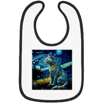 Discover Leopard Gift Surrealism Starry Night Snow Leopard Bibs