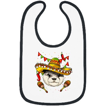 Discover Otters Mexico Cinco de Mayo Sea Otter Sombrero Mexican Party Animal Bibs