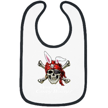 Discover Funny Pirate Skull and Crossbones Wheres Candy Booty Easter Bibs