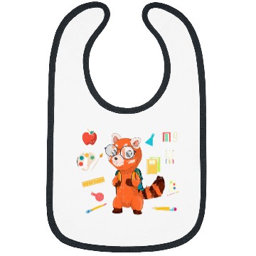 Discover Funny Animal Lover Kids School Student Cute Red Panda Bibs