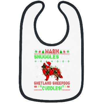 Discover Dog Shetland Warm Snuggles Shetland Sheepdog Cuddles Red Plaid Santa Dog Bibs