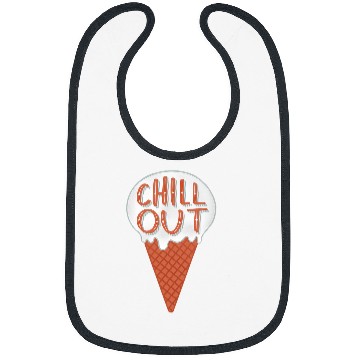 Discover Chill Out Ice Cream Lettering Illustration Bibs