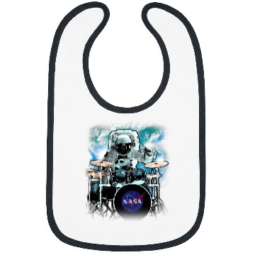 Discover Drums Drummer NASA Space Drum Playing Astronaut Drums Bibs