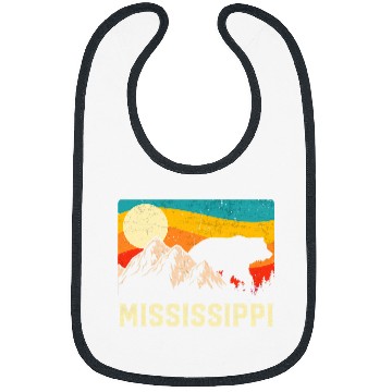 Discover Funny Bear Mississippi Nature Wild Bear Retro Sunset Hiking Cute Bears Bibs