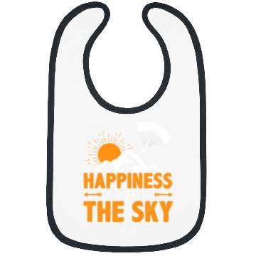 Discover Skydiving Gift Happiness Is A Day In The Sky Paragliding Paraglider Skydive Bibs