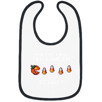Discover Funny Halloween Pumpkin Candy Corn Retro Pixel Art Bibs