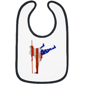 Discover Funny Kung Fu 4th of July Cool American Flag Kung Fu Bibs