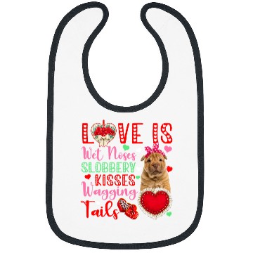 Discover Dog Lover Wet Noses Slobbery Kisses Cute Shar Pei Lover Bibs