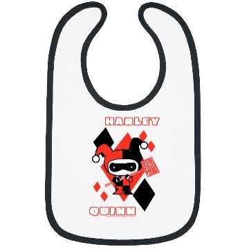 Discover DC Comics Harley Quinn Chibi Diamond Portrait Logo Bibs