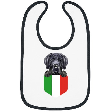 Discover Dog Great Dane Italy Flag Black Great Dane Dog In Pocket Bibs