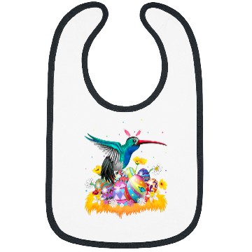 Discover Funny Easter Egg Lover Cute Hummingbird Easter Sunday Bibs