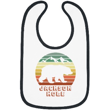 Discover Funny Bear Jackson Hole Wyoming Bear Mountains Retro Sunset Cute Bears Bibs