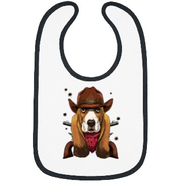 Discover Cow Western Cowboy Basset Hound Dog Country Music Rodeo Howdy Mooey Heifer Bibs