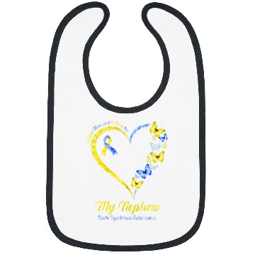 Discover I Wear Blue Yellow for Nephew Butterflies Down Syndromes Bibs