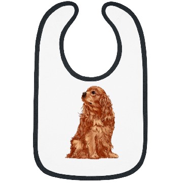 Discover Sitting Dog Ruby Cavalier King Charles Spaniel Bibs