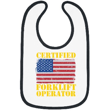 Discover American Flag Forklift Certified Forklift Operator 1 Bibs