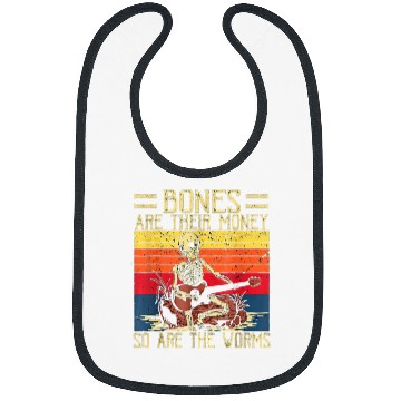 Discover Skeletons Skulls Bones Are Their Money Skeletons Playing Guitar vintages 1 Skull Bibs