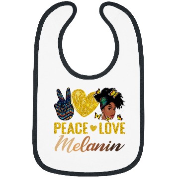 Discover Peace Love Melanin BHM BLM Black History Pride Afro Women Bibs