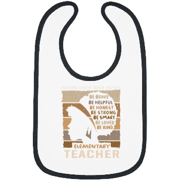 Discover Black Elementary Teacher Womens Elementary School Educator Bibs