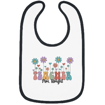 Discover Cute Daisy Flowers Personalized Mrs Wright Teacher Bibs