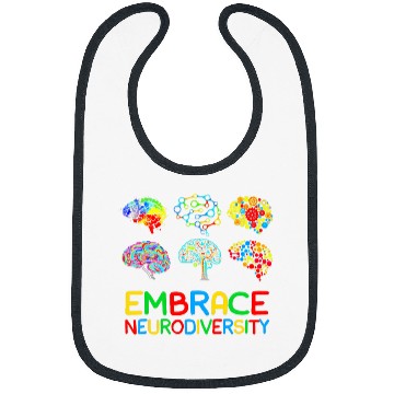 Discover Autism Embrace Neurodiversity ADHD Autism Awareness Brain Support Neurodiverse Bibs