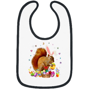 Discover Squirrel Lover Cute Squirrel Easter Day Bunny Eggs Easter Costume Womens Bibs