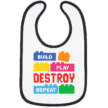 Discover Build Play Destroy Repeat Brick Builder Block Master Builder Bibs